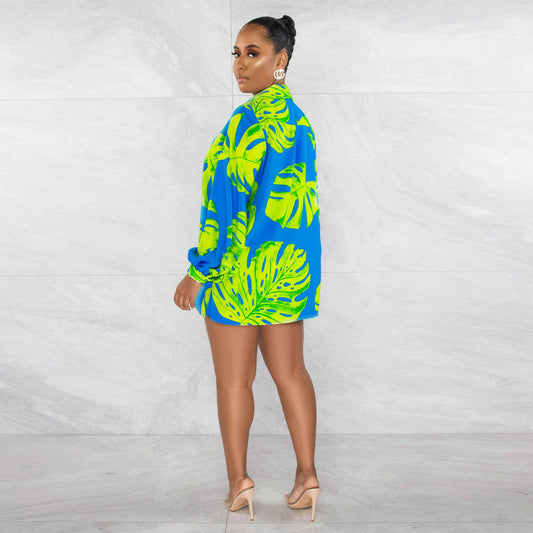 Sexy Printed Coat Three Piece Set Nightclub Uniforms