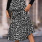 Leopard Print High Waist Elegant A Line Skirt