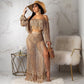 Women Clothing Casual Mesh Tassel Beach Skirt Two Piece Set