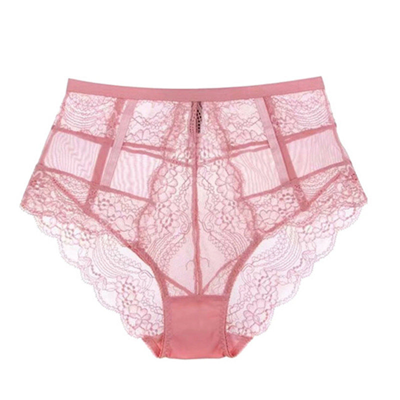 Sexy Seduction Lace Ultra Thin See Through Women High Waist Underwear
