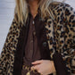 Winter Women Clothing Fashionable All Matching Loose Leopard Print Lamb Wool Coat