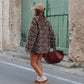 Winter Women Clothing Fashionable All Matching Loose Leopard Print Lamb Wool Coat