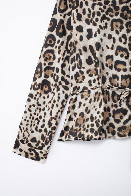 Leopard Print Shirt Straight Leg Pants