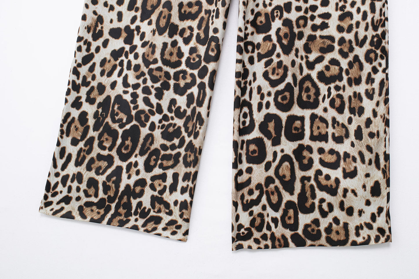 Leopard Print Shirt Straight Leg Pants