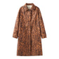 Casual Animal Pattern Floral Print Trench Coat