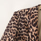 Leopard Cuff Pleated Blazer Long Sleeved Retro Top for Women