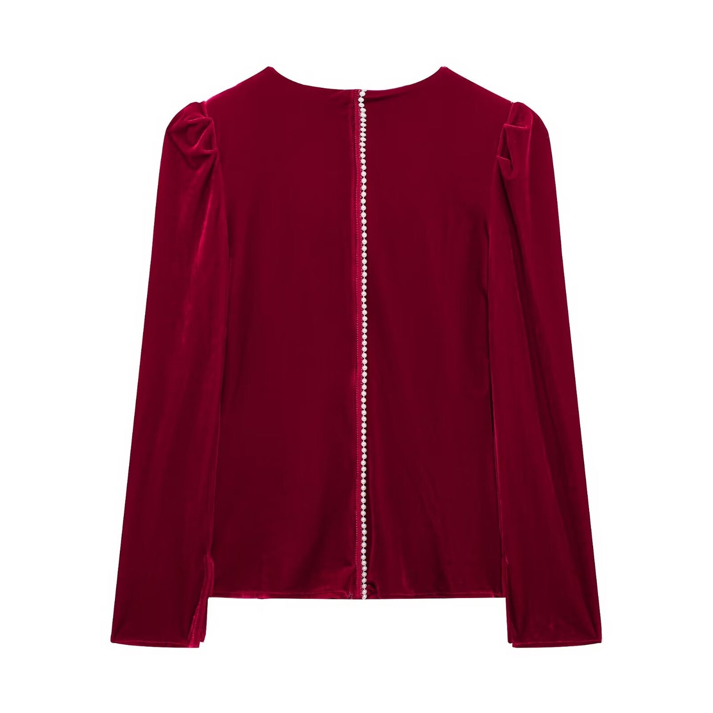 Women Clothing Autumn Winter Lantern Sleeve Square Collar Top Pleated Skirt