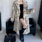 Autumn Winter Thickening Faux Fur Coat Women Leopard Print Mink Fur Coat Long Fox Fur Jacket