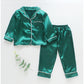 LJW Children's pajamas set Baby suit Kids Clothes Toddler Boys Girls Ice silk satin Tops Pants Set home Wear Kids pajamas