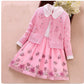 Elegant Girls clothing set new spring autumn Kids princess coat+dress 2Pcs suit for girl party children clothes