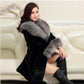 Women Autumn Winter Special Fur Coat Artificial Mink Hair Women Long Cut Coat Fox Fur Big Fur Collar