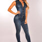 Denim Slim Fit Slimming Jumpsuit Jeans