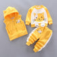 Autumn New Children's Clothing Autumn Clothing Plush Bear Three Piece Set Children's Suit Trend