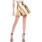 Nightclub Stage Solid Color Performance Wear Faux Leather Umbrella Skirt Women Pleated Skirt