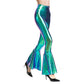 Women Clothes High Waist Fashion Elastic Waist Gradient Color Bell-Bottom Pants