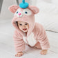 Thickened One-Piece Clothes Baby Clothes Newborn Baby Crawling Clothes Autumn And Winter Daffy Bear New Animal Shape