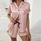 Ice Silk Pajamas Women Spring Summer Short Sleeved Shorts Suit Live Artificial Silk Home Wear