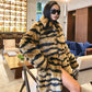 Faux Fur Coat Imitation Tiger Pattern Fur Lengthened Artificial Fur Faux Fur Coat Fur Loose Overcoat Coat