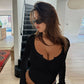 Women Clothing Sexy Solid Color Long Sleeve Trendy Inner Bottoming Shirt Top