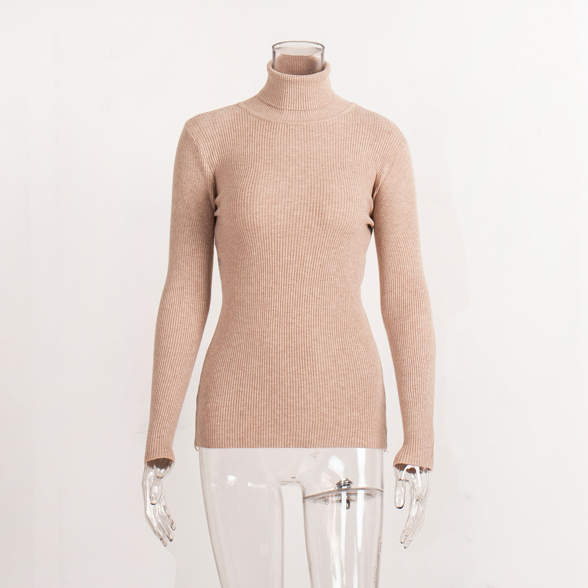 Lengthened Turtleneck Sweater Autumn Winter Knitting Bottoming Shirt Slim Fit Version Turtleneck Pullover