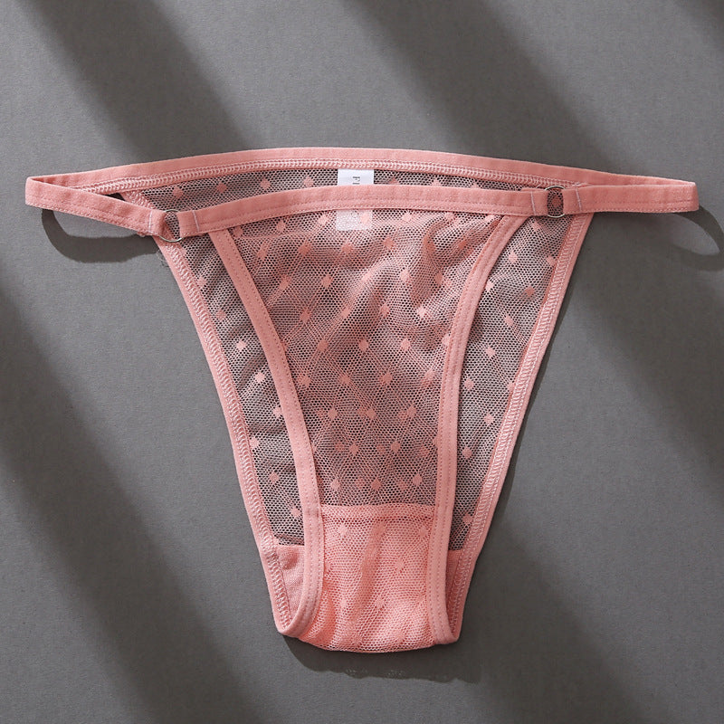 Women Briefs High Waist High Slit T-Back Sexy Hollow Out Cutout out Lace Thin Belt Underwear