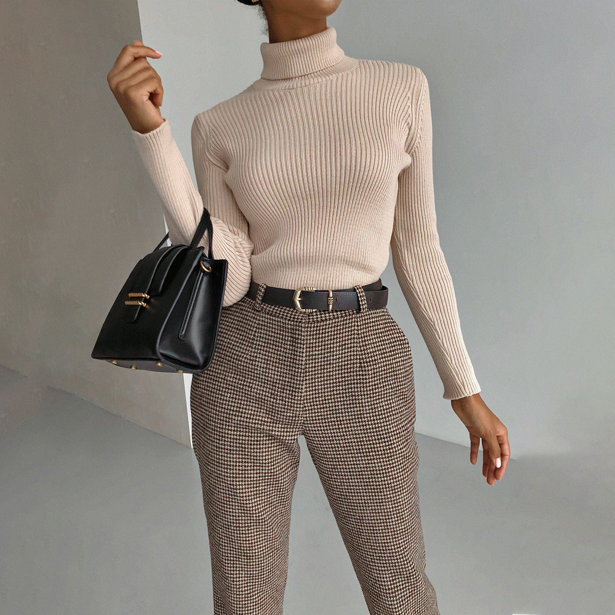 Lengthened Turtleneck Sweater Autumn Winter Knitting Bottoming Shirt Slim Fit Version Turtleneck Pullover