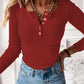 Autumn Winter Bottoming Shirt Women All Matching Solid Color Buttons Top