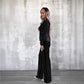 Rhinestone Velvet Work Pant Set Women Clothing One Button Long Sleeve Jacket Casual Pants