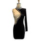 Sexy Black Dress Short Rhinestone Butterfly Element Beaded Three Dimensional Light Luxury Heavy Work Dress