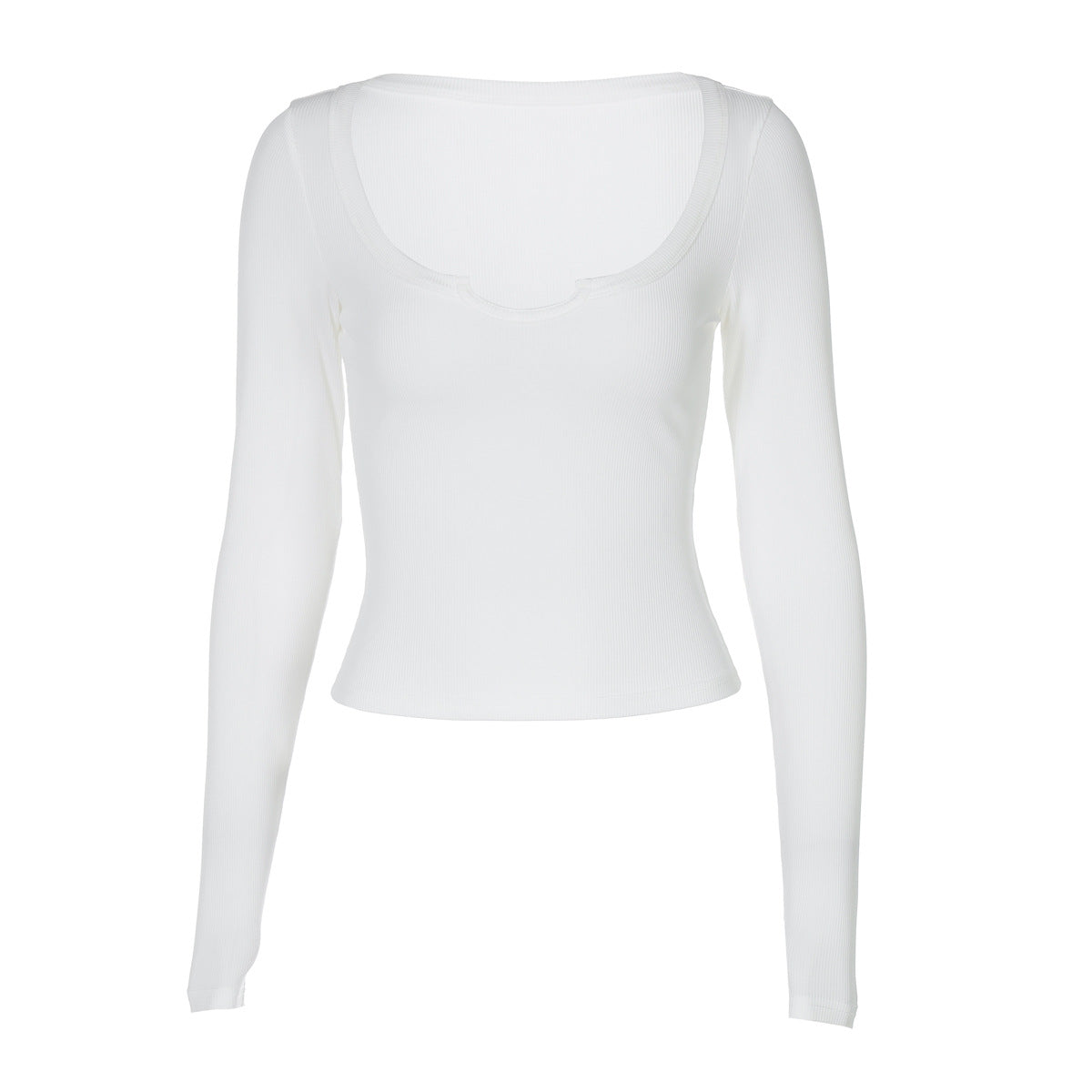 Women Clothing Sexy Solid Color Long Sleeve Trendy Inner Bottoming Shirt Top