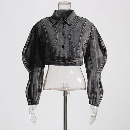 Cappotto di design del marchio australiano Cappotto corto con cuciture decorative tridimensionali