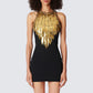 Sleeveless Slim Sexy Black Dress Light Luxury Heavy Industry Beads Dress Women Dress Hip