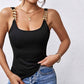 Sexy U Neck Sleeveless Strappy T shirt Slim Fit Backless Design Sleeveless Top for Women