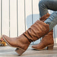 Pleated High Top round Toe High Heel Women Boots