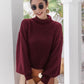 Women Live Shot Elegant Graceful Design Half Turtleneck Soft Glutinous Purple Knitted Sweater