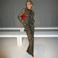 Autumn Winter Women Clothing Turtleneck Long Sleeve Hip Leopard Print Slim Fit Dress Women