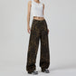 Retro Wide Leg Jeans Women High Street Leopard Print Loose Slimming Wide Leg Pants Jeans