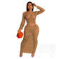 Women Clothing Handmade Knit Casual Cutout out Sequin Beach Dress