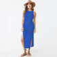 Knitted Sexy Hollow Out Cutout Split Beach Cover-up Dress Vacation Sun Protection Shirt Beach Cover Up