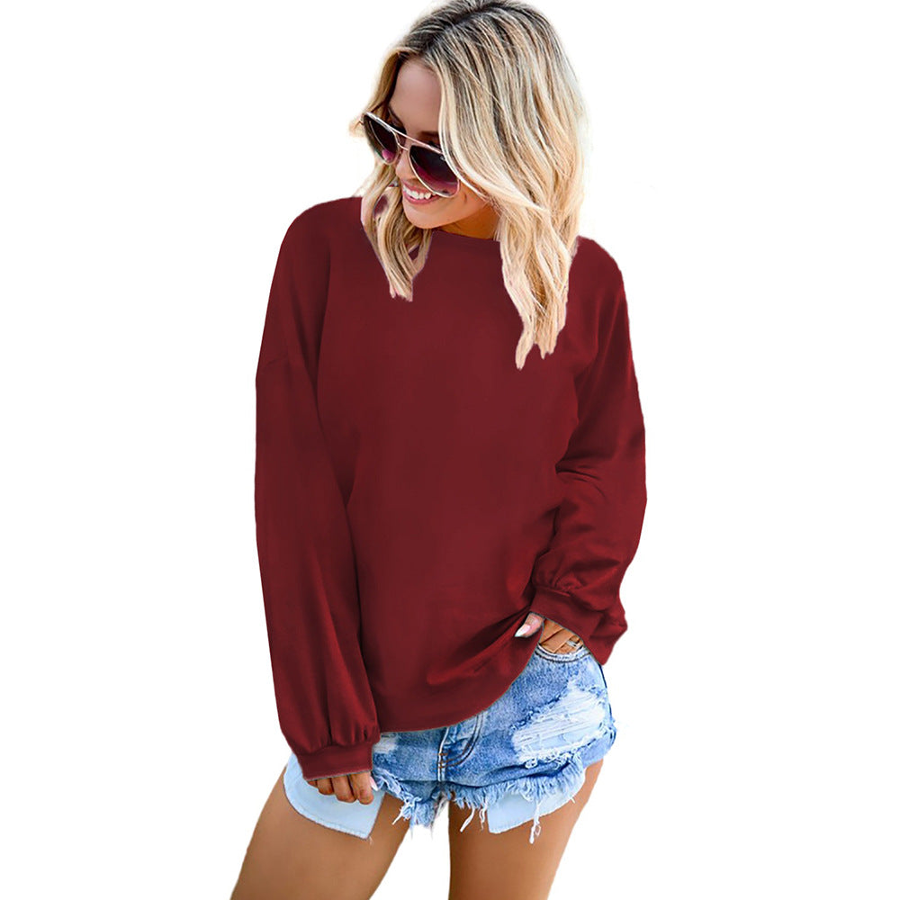 Sweater Women Gradient Color Loose round Neck Long Sleeve Top Women Clothing