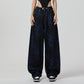 Retro Wide Leg Jeans Women High Street Leopard Print Loose Slimming Wide Leg Pants Jeans