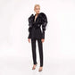 Special Interest Design High Grade Goddess Black Three Dimensional Patchwork Ruffled Blazers Asymmetric Slim Fit Thin Looking Blazers