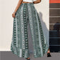 Pants Summer Pattern Print Ruffled Wide Leg Pants Split Trousers