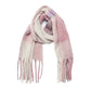 Autumn Winter Circle Yarn Imitated Mohair Color Matching Plaid Thick Tassel Scarf Shawl