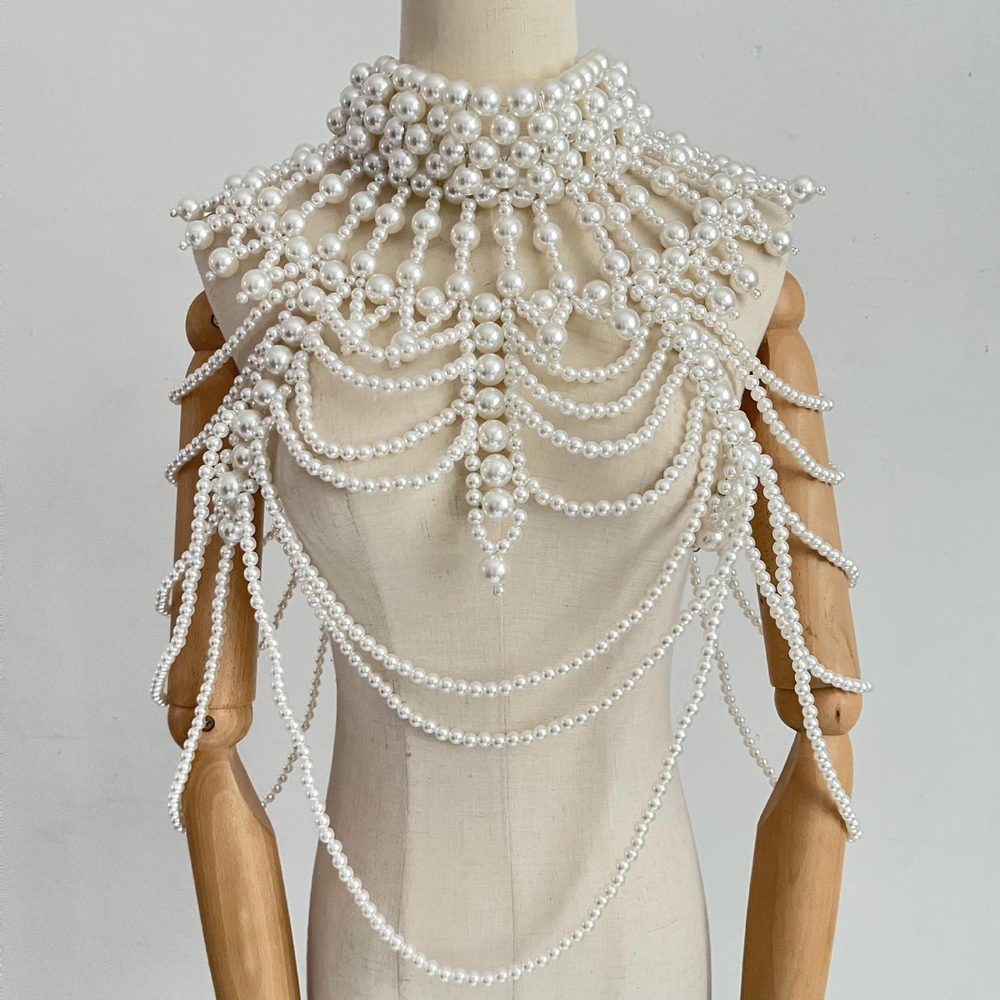 Pearls Body Cha Formal Dress Accessories Wedding Shawl Women Exaggerated Handmade Multi Layer Necklace