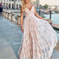 Summer Popular Fashionable Elegant Dress Deep V Plunge neck Backless Mesh Wedding Dress Cami Dress