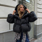 Cotton Padded Jacket Winter Women Bread Jacket Cotton Padded Jacket Trendy Personality Street Short Hooded Cotton Coat