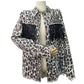 Popular Leopard Print Denim Jacket Trend Washed Distressed Tassel Denim Jacket