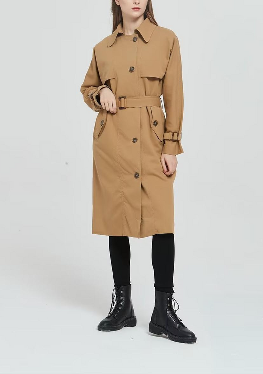 Recommended British Silhouette British Raglan Sleeve Belt Long Trench Coat