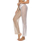 Nightclub Crocheted Hollow-out Two-color Trousers Sexy Belt Beach Pants
